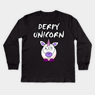 Derpy Unicorn Kids Long Sleeve T-Shirt